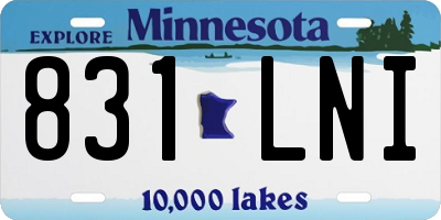 MN license plate 831LNI