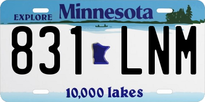 MN license plate 831LNM