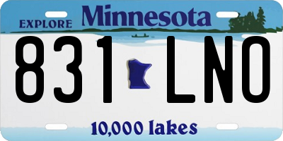 MN license plate 831LNO