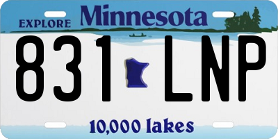 MN license plate 831LNP