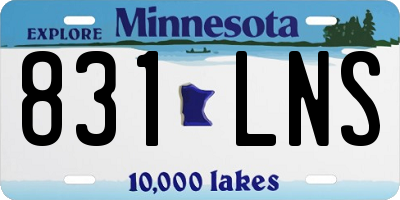 MN license plate 831LNS