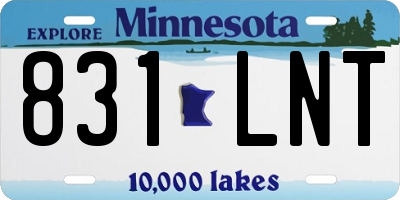 MN license plate 831LNT