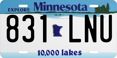 MN license plate 831LNU