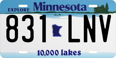 MN license plate 831LNV