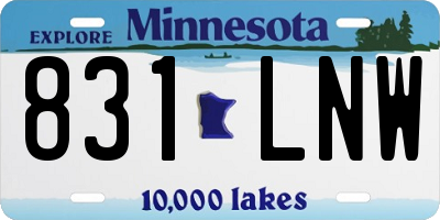 MN license plate 831LNW