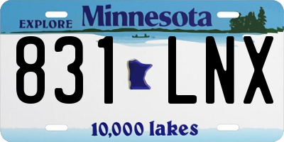 MN license plate 831LNX