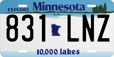 MN license plate 831LNZ