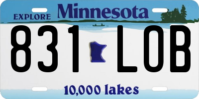 MN license plate 831LOB