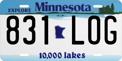 MN license plate 831LOG
