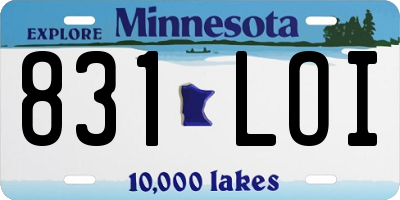 MN license plate 831LOI
