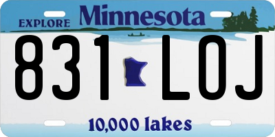 MN license plate 831LOJ
