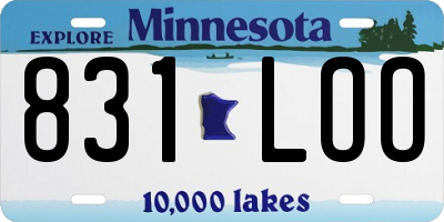 MN license plate 831LOO