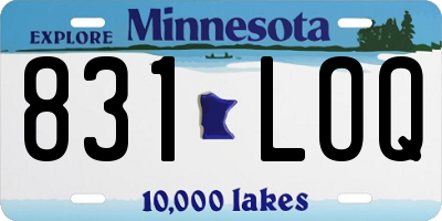 MN license plate 831LOQ