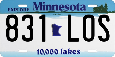 MN license plate 831LOS