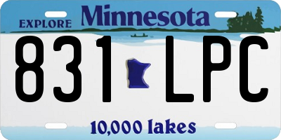 MN license plate 831LPC