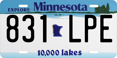 MN license plate 831LPE