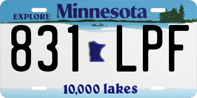 MN license plate 831LPF