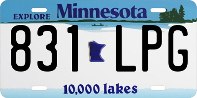 MN license plate 831LPG
