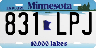 MN license plate 831LPJ
