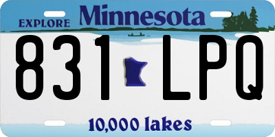 MN license plate 831LPQ
