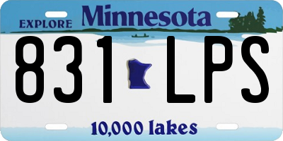 MN license plate 831LPS