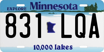 MN license plate 831LQA