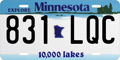 MN license plate 831LQC