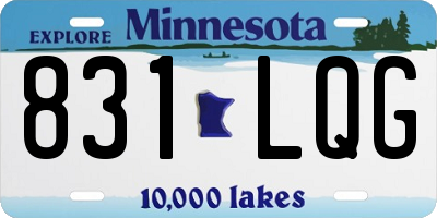 MN license plate 831LQG