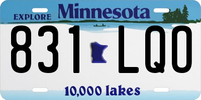 MN license plate 831LQO