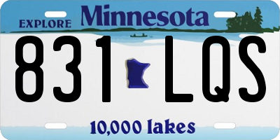 MN license plate 831LQS