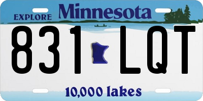 MN license plate 831LQT