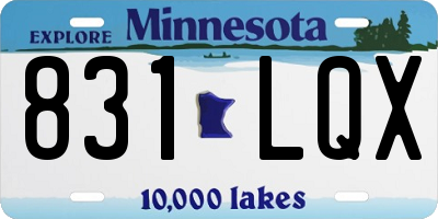MN license plate 831LQX