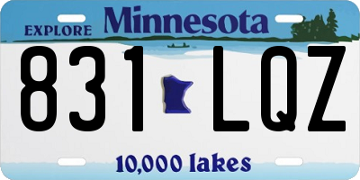 MN license plate 831LQZ