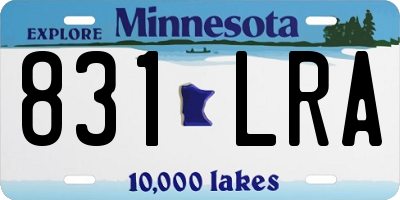 MN license plate 831LRA