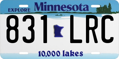 MN license plate 831LRC