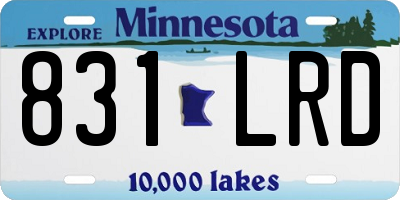 MN license plate 831LRD