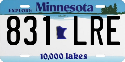 MN license plate 831LRE