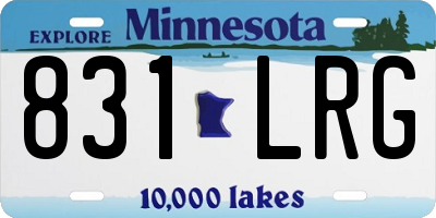 MN license plate 831LRG