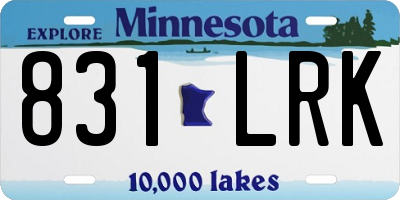 MN license plate 831LRK