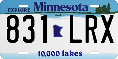 MN license plate 831LRX