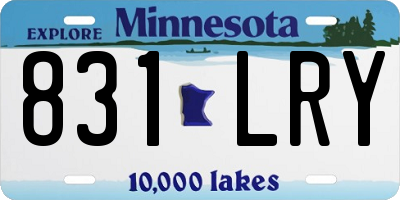 MN license plate 831LRY