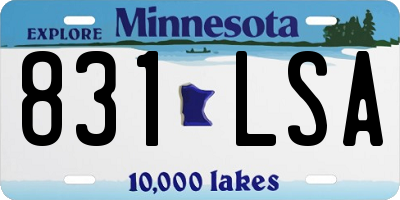 MN license plate 831LSA