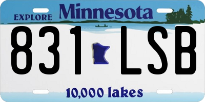 MN license plate 831LSB