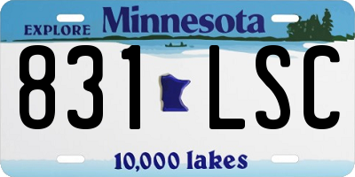 MN license plate 831LSC
