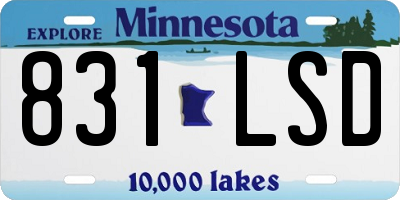 MN license plate 831LSD