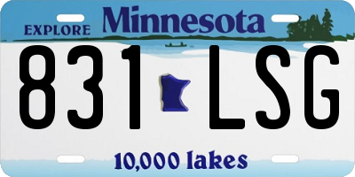 MN license plate 831LSG