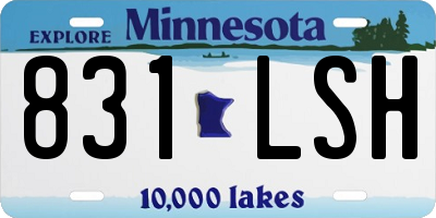 MN license plate 831LSH