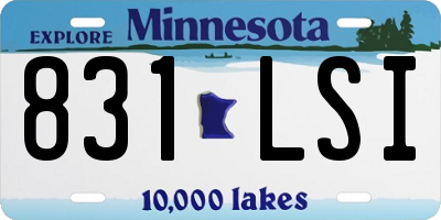 MN license plate 831LSI