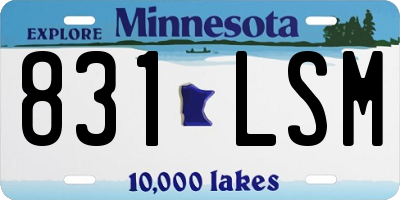 MN license plate 831LSM
