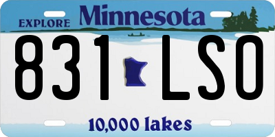 MN license plate 831LSO